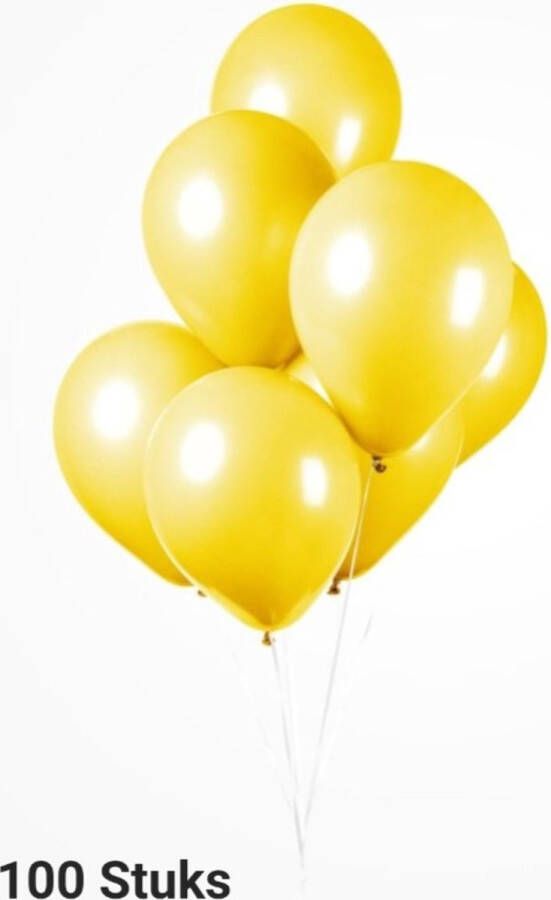 Feestwaren 100 x Gele Ballonnen 100% biologisch afbreekbaar 30 cm doorsnee Carnaval Voetbal Verjaardag Themafeest Versiering