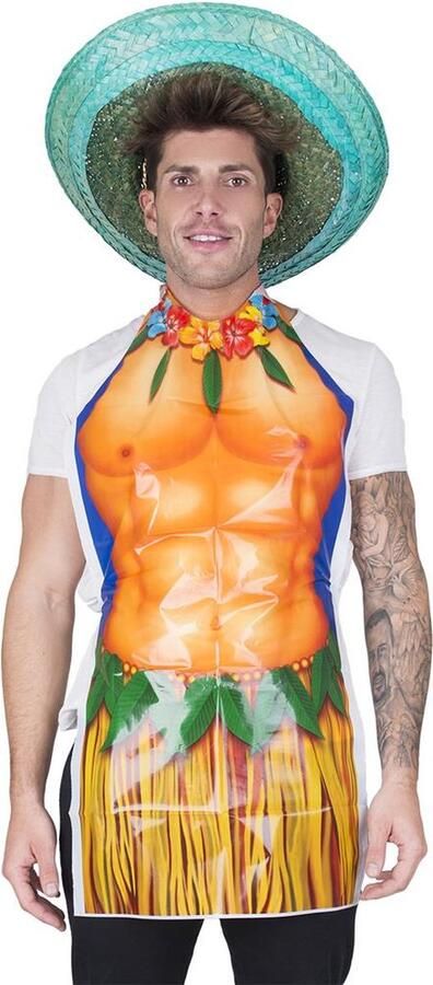 Feestwaren Hawaii schort gespierde man Themafeest Fun Toppers