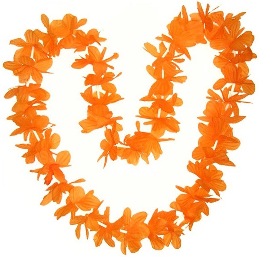 Feestwaren Oranje Hawaii Krans Slinger Bloemenslinger Bloemenkrans Toppers Hawaii Nederlands Elftal EK WK Koningsdag Geslaagd Voetbal