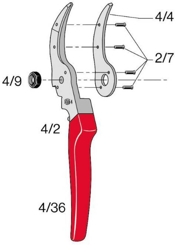 Felco vervangend onderdeel tegen mes 4 4 + 4x 2 7 Reparatieset tuinschaar 4