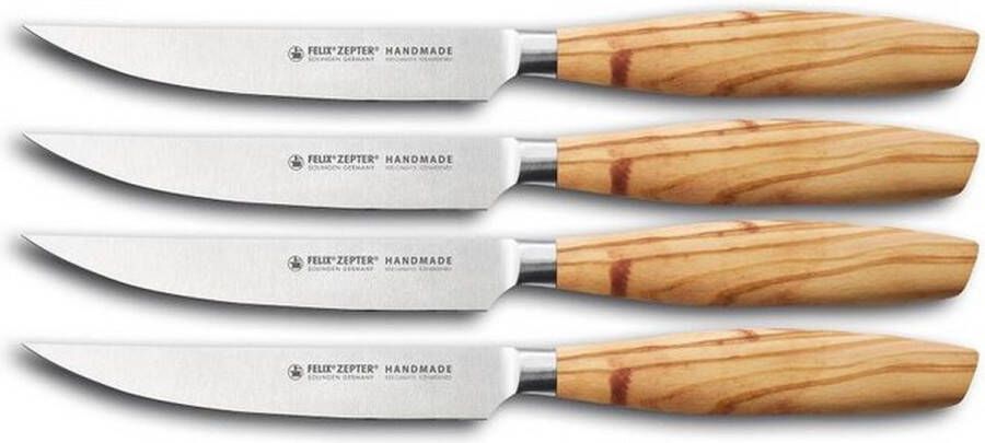 Felix Solingen Olive Steak Steakmes set van 4 Size S