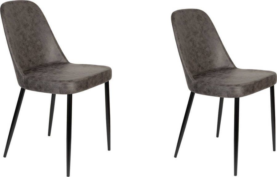 Feliz Lifestyle Alana Eetkamerstoel Antraciet Set van 2