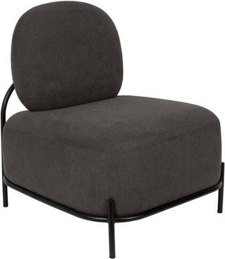 TOM fauteuil Polly 77 x 72 x 66 cm polyester staal donkergrijs