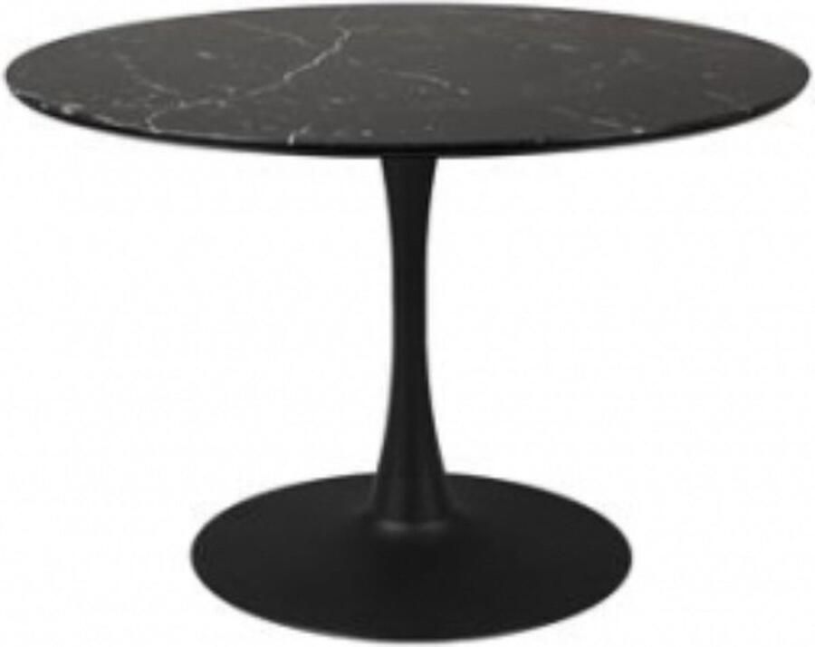 Housecraft Living Housecraft Maru Eettafel Marmerlook Rond 110 cm Zwart