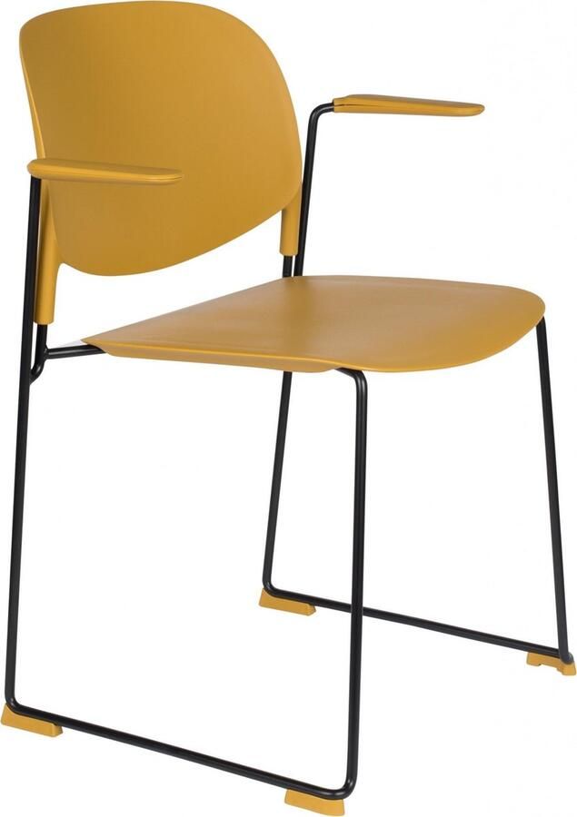 ZILT Eetkamerstoel 'Simon' met armleuning kleur Oker