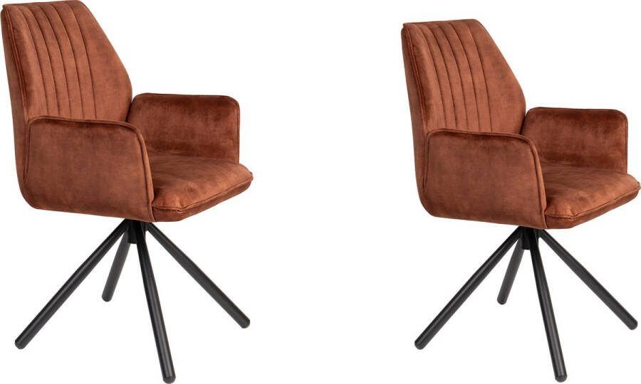 Housecraft Living Housecraft Jamie Eetkamerstoelen Rust| Bruin Set van 2