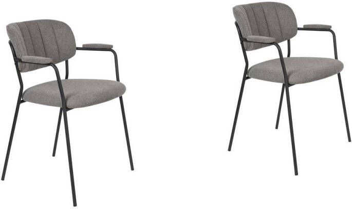 Housecraft Living Housecraft Jolien Eetkamerstoelen Zwart|Grijs Set van 2
