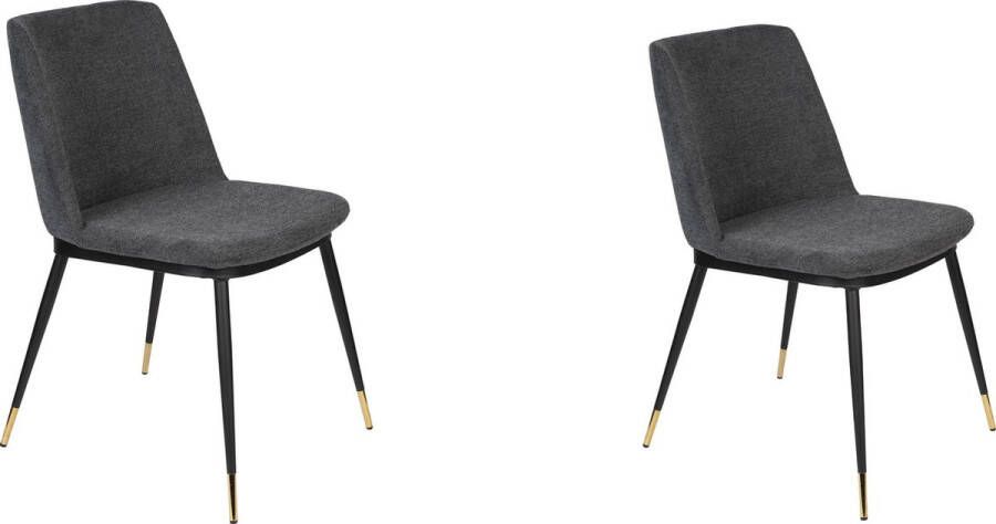 Housecraft Living Housecraft Lionel Eetkamerstoelen Donkergrijs Set van 2