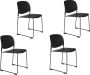 Housecraft Living Housecraft Stacks Eetkamerstoelen Zwart Set van 4 - Thumbnail 2