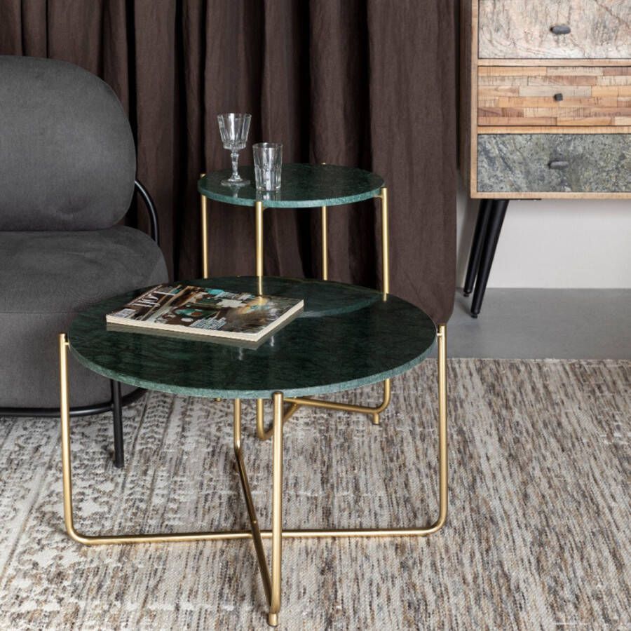 White Label Living | White Label Living | Salontafel Timpa Marble Green | Woonkamertafels | Salontafel | Woonkamertafels | Salontafel