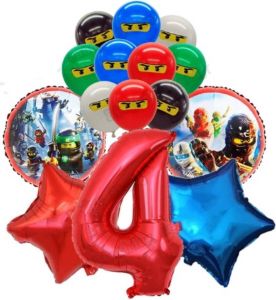 Felizdecorations Lego Ninjago Ballonnen Set 4 Jaar 15-delig