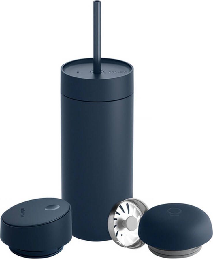 Fellow Carter Move Mug 3 in 1 Insulated Mug + 3 Lids Stone Blue 473ml (thermos koffie to go beker)