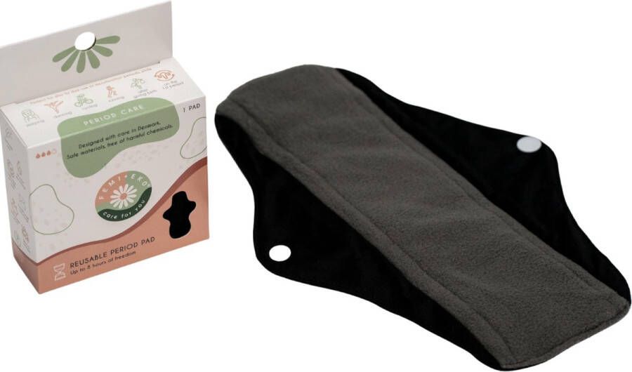 Femieko Femi.Eko Wasbaar Maandverband Herbruikbare Bamboe Maandverband- Maat M voor Zware Menstruatie tot 8 uur comfort en vertrouwen Reusable period pad Heavy period Size M