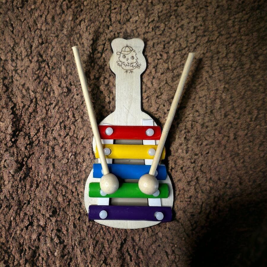 FEMUR Houten Xylofoon – Houten Speelgoed – Houten Muziekinstrument – Houten Slaginstrument Kuiken