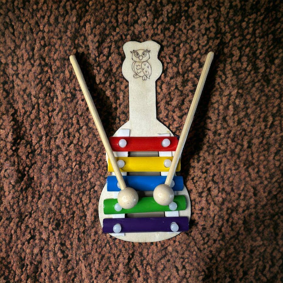 FEMUR Houten Xylofoon – Houten Speelgoed – Houten Muziekinstrument – Houten Slaginstrument Uil