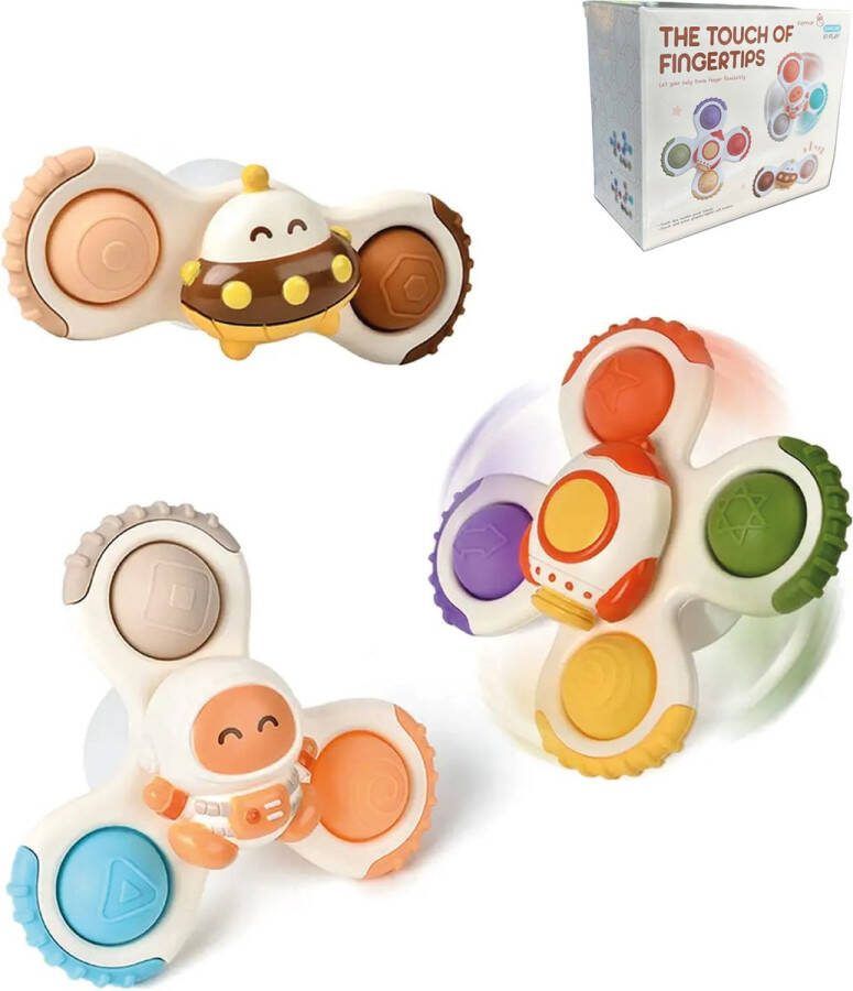 FEMUR Spinner Fidget Badspeelgoed Baby Spinner Speelgoed Space Ruimtevaart Raket Kerst