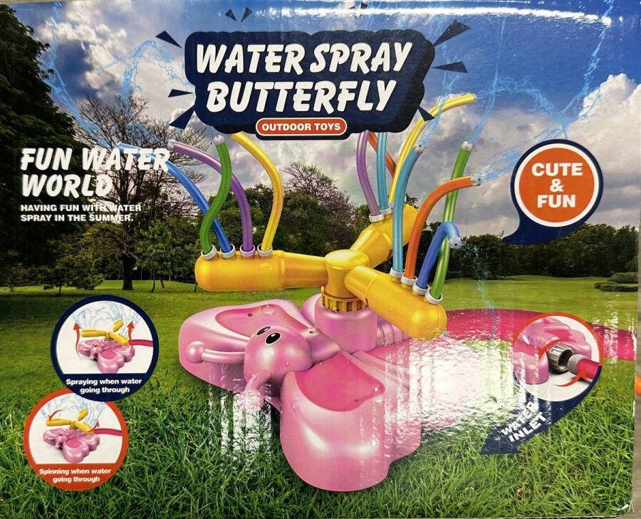 FEMUR Waterspeelgoed – Zomer Speelgoed – Speelgoed voor in de Tuin – Zwembadspeelgoed – Water Fontijn – Badspeelgoed – Buitenspeelgoed – Waterpistool – Waterballon – Water Sprinkler Vlinder