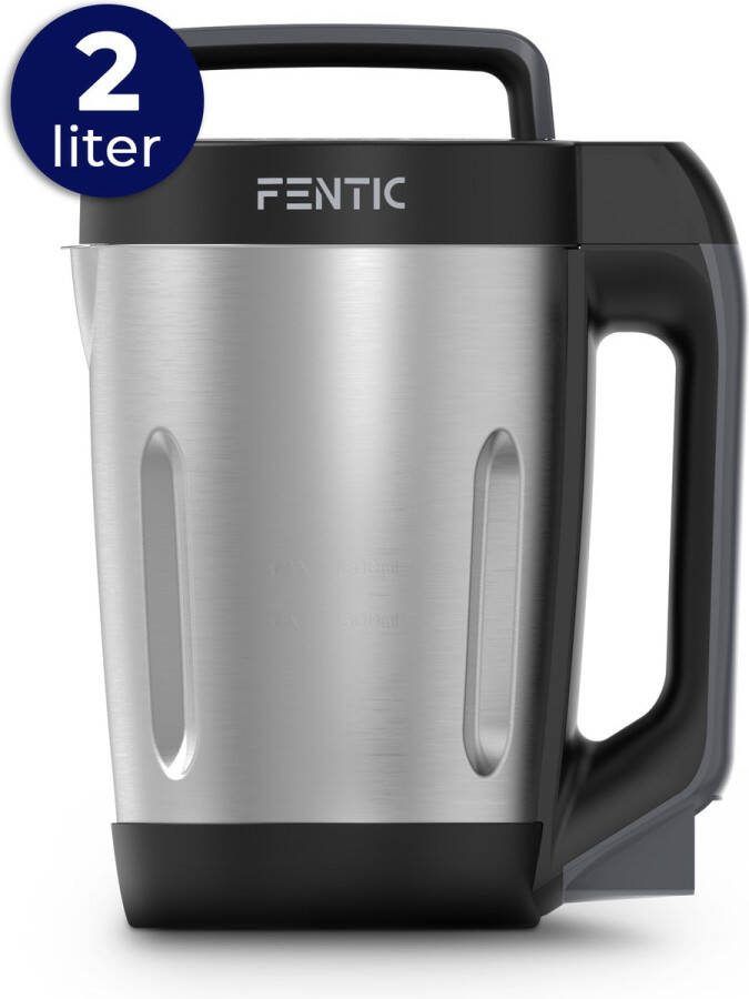 Fentic Soepmaker XL – 2.0L – 6 Programma s – LED Display – Blender – 1000W – RVS Zwart