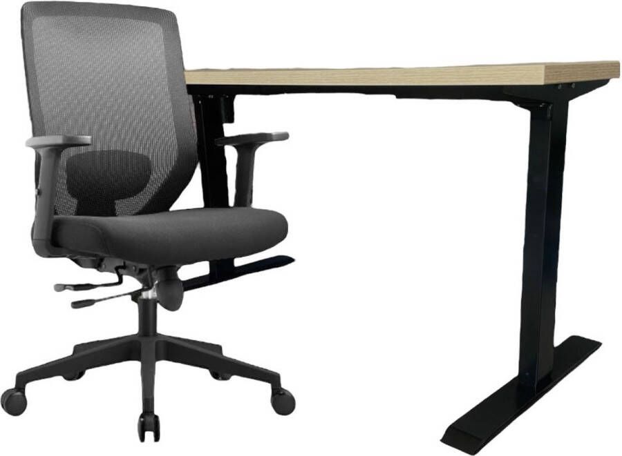 FERBOX Kantoor & Design Thuiswerk kantoorset (ergonomische bureaustoel Joy + elektrisch zit-sta bureau premium)