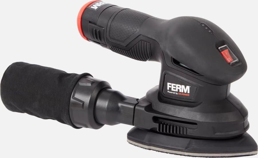 Ferm AX power tools FERM AX-Power draadloze schuurmachine 12 volt Inclusief 12 volt batterij oplaadkabel en 3 stuks schuurpapier