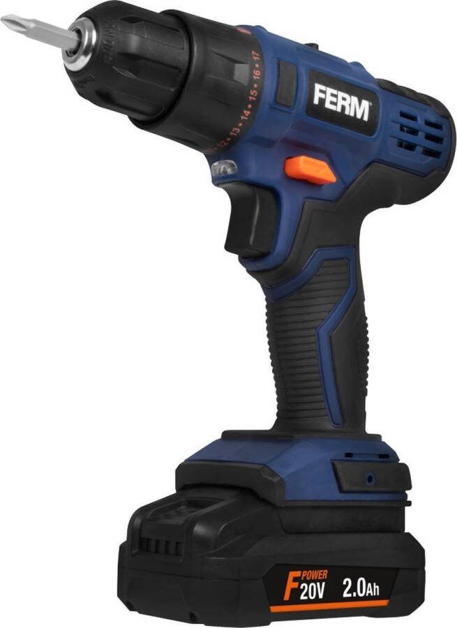 FERM CDM1158 Li-Ion Accuboormachine 20V 2 0Ah met accu en lader in koffer