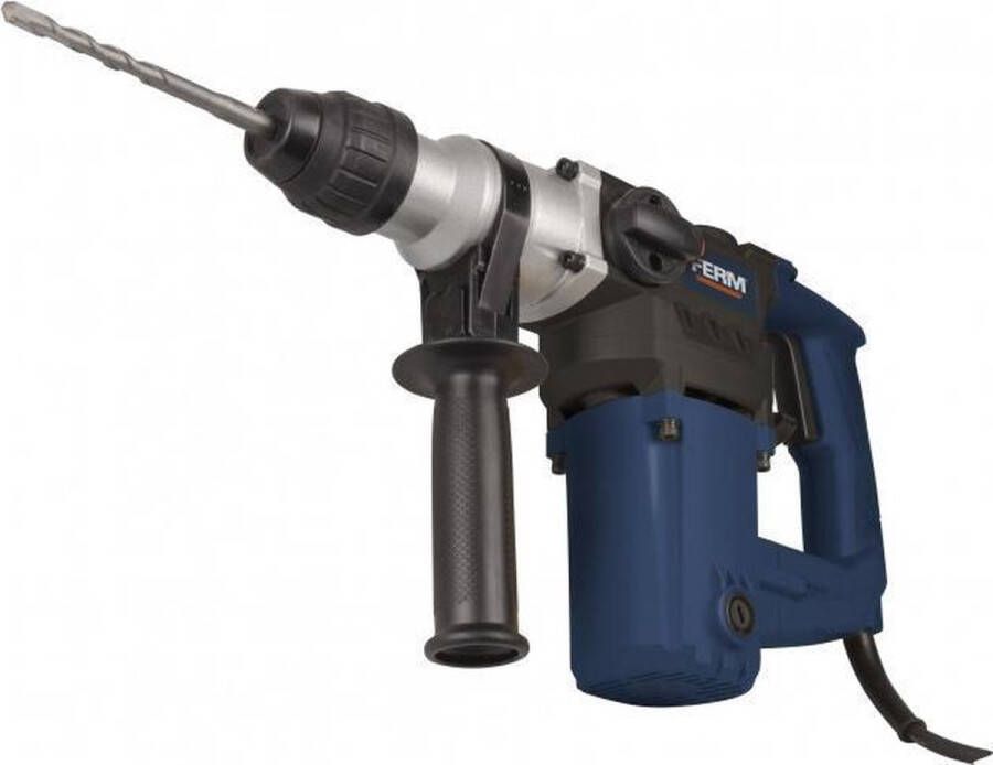 FERM HDM1028 Pneumatische boorhamer 850W 4.5 Joule impact SDS Plus Zijhandgreep Softgrip Incl. 3 SDS+ boren 2 SDS+ beitels Opberg koffer Geschikt voor boren hamer boren beitelen Boorhamer