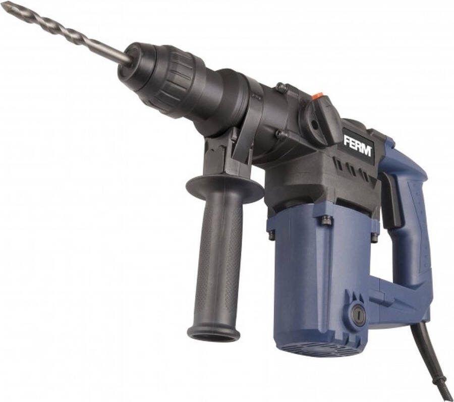 FERM HDM1028 Pneumatische boorhamer 850W 4.5 Joule impact SDS Plus Zijhandgreep Softgrip Incl. 3 SDS+ boren 2 SDS+ beitels Opberg koffer Geschikt voor boren hamer boren beitelen Boorhamer
