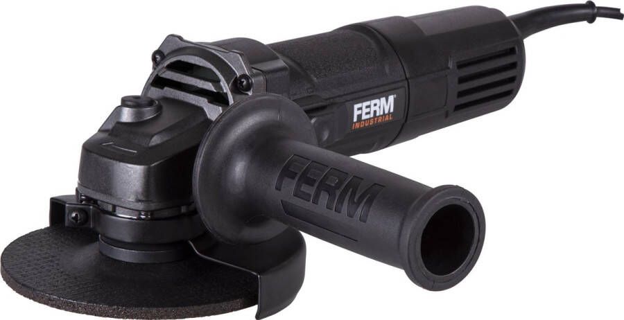 FERM Industrial AGM1115P – Haakse slijper – 125MM 850W – 3m rubberen kabel Compact Elektronische herstartbeveiliging Softgrip Verplaatsbare zijhandgreep Verstelbare beschermkap Slijptol Slijpmachine Professioneel