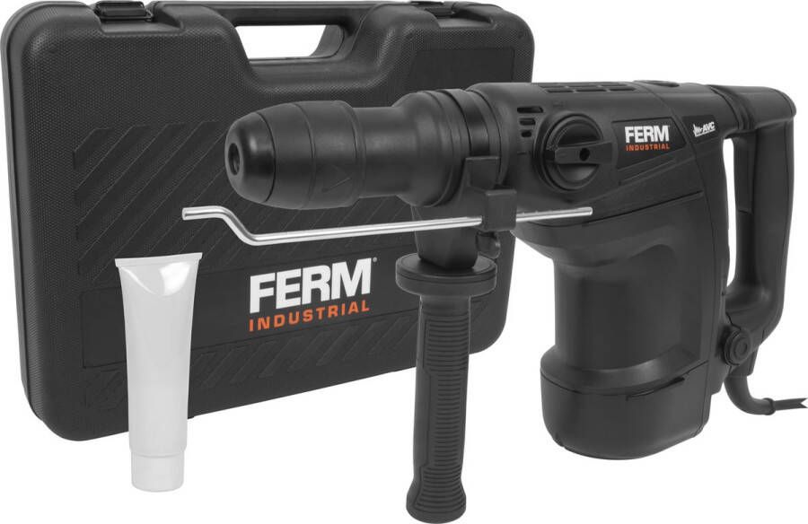 FERM Industrial – HDM1043P Boorhamer – 1100W Slagkracht 1-7 Joule 6kg Multi speed – Hamerboren Beitelen Roterend beitelen SDS-max boorkop Soft start Variabele snelheid Opbergkoffer