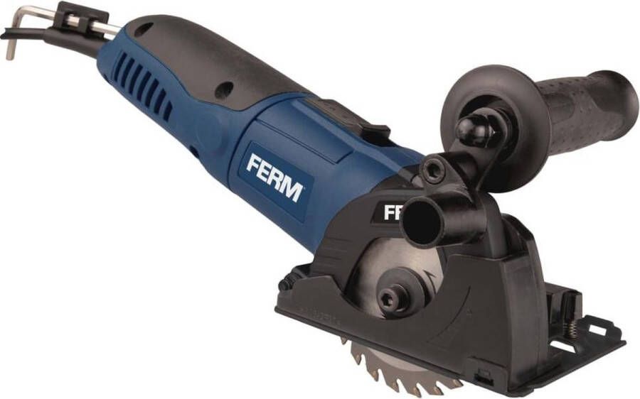 FERM Invalzaag Mini-cirkelzaag 500W Ø85mm variabele snelheden incl. 3 zaagbladen stofzuiging adapter en opbergkoffer