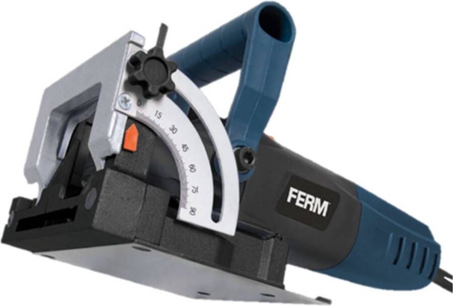 FERM BJM1009 Lamellenfrees 900W uitgebreide instelmogelijkheden aluminium voetplaat Stofzak 3m snoer 50 lamellen Opbergkoffer Deuvelfrees Frees Zaagmachine Lamellendeuvelfrees Laminaat zagen langs plint