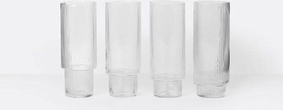 Ferm Living Ripple Glass Longdrink Glazen set van 4 0 30L
