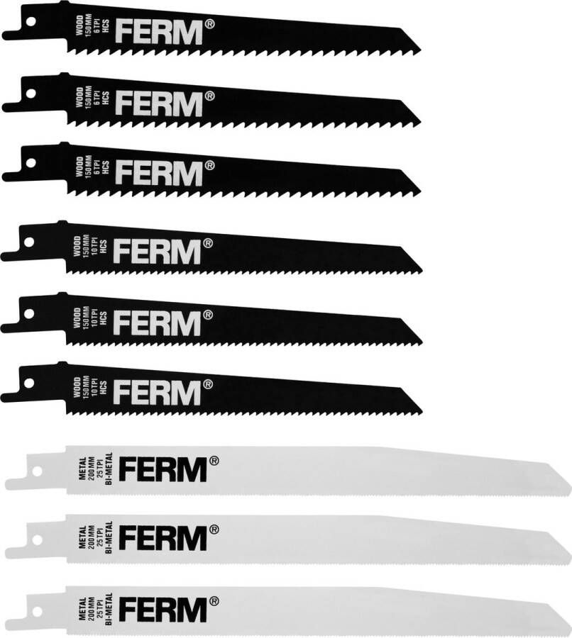 FERM RSA1001 Reciprozaagbladenset 9 Stuks Universeel gebruik
