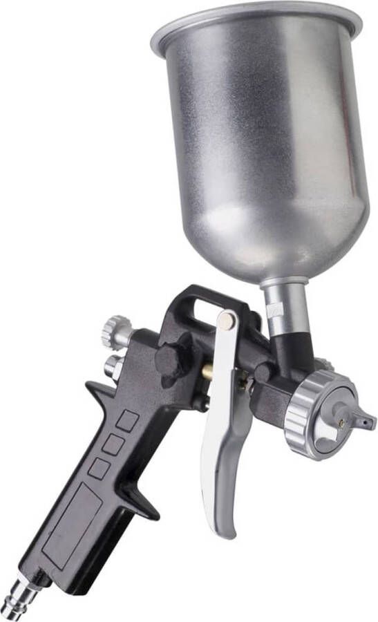 FERM ATM1039 Verfspuit bovenbeker Verstelbare Werkdruk 3-4 bar Instelbaar spuitpatroon 400cc Spuitmond diameter 1 5mm Maximale doorvoer 6 5 cfm Universeel Gravity cup Voor gebruik met Compressor