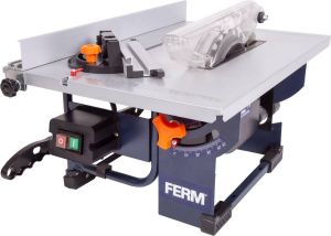 FERM Zaagtafel 800W – Incl. Ø200mm 24T zaagblad verstekgeleider parallelgeleider duwstok en stofzuigaansluiting