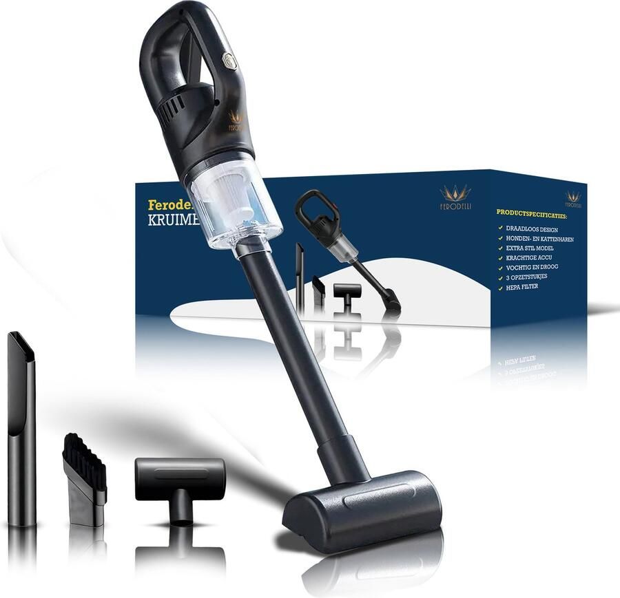 Ferodelli Kruimeldief Handstofzuiger Snoerloos Draadloos Auto Stofzuiger Caravan Best Verkocht Car Vacuum Cleaner Zwart