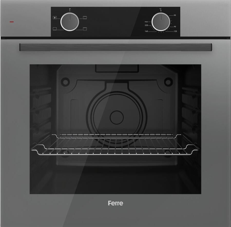 Ferre XE61CPR Inbouw heteluchtoven 60 cm 2325W Puur grijs glas