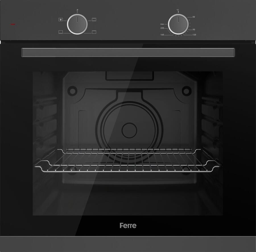 Ferre XE61MPL Inbouw heteluchtoven 60 cm 2325W Platinagrijs geverfd metaal