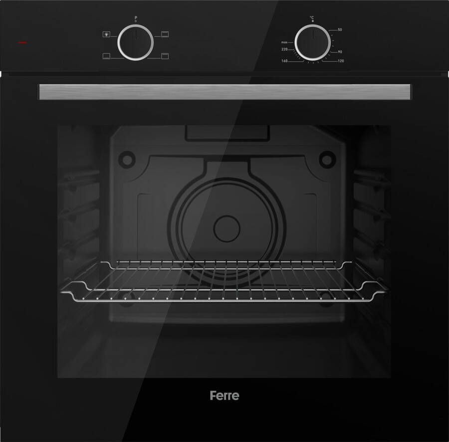 Ferre XE61CS Inbouw heteluchtoven 60 cm 2325W Zwart glas