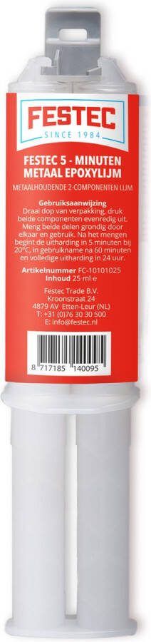 Festec 5-minuten Metaal Epoxylijm 25ml