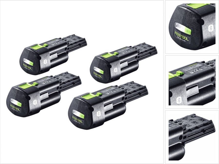 Festool accuset 4x BP 18 Li 3.0 Ergo I accu 18 V 3 0 Ah 3000 mAh Li-Ion ( 4x 577704 ) met laadniveau-indicator