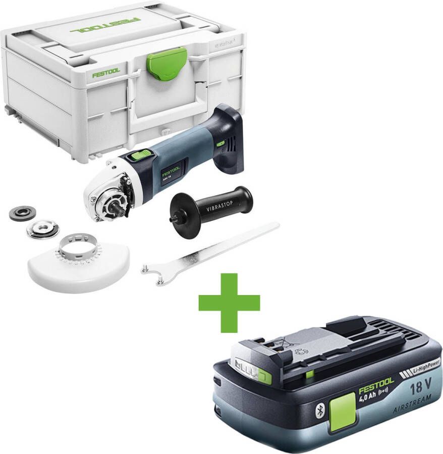 Festool AGC 18-125 EB-Basic 18V Li-Ion accu haakse slijper body in systainer 125mm