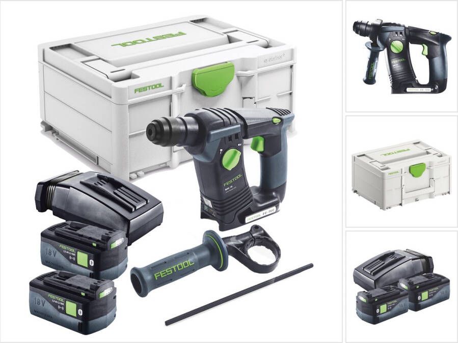 Festool BHC 18-Basic accuklopboormachine 18 V 1 8 J SDS Plus Brushless + 2x accu 5 0 Ah + lader + systainer