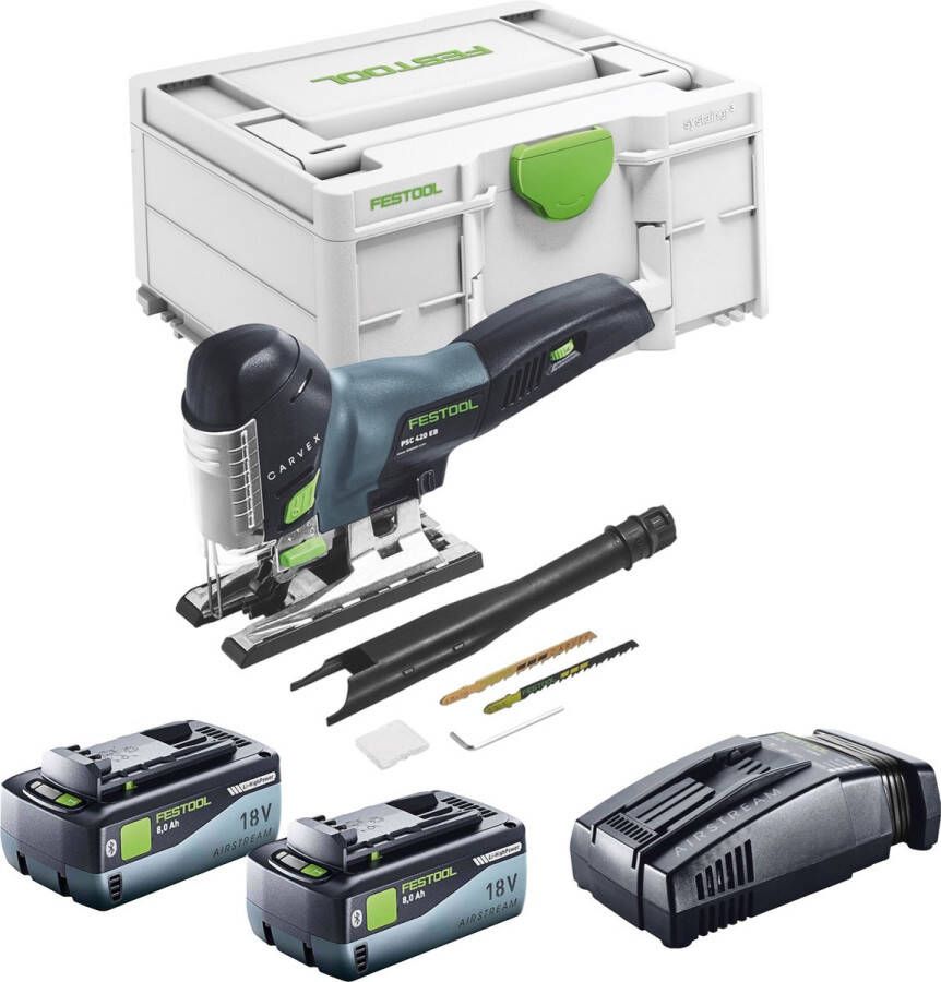 Festool CARVEX PSC 420 EB-Basic accu-pendeldecoupeerzaag 18 V 120 mm borstelloos + 2x accu 8.0 Ah + snellader + Systainer