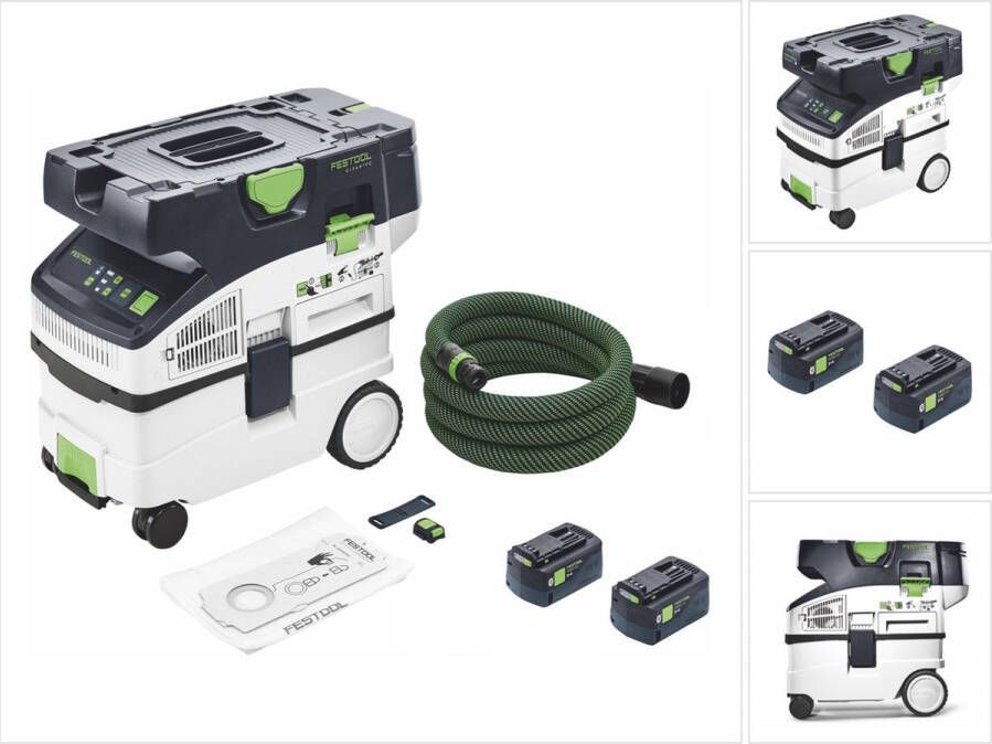 Festool CTLC MIDI I-Basic snoerloze mobiele stofafzuiger 36 V ( 2x 18 V ) stofklasse L + 2x accu 5 0 Ah zonder oplader