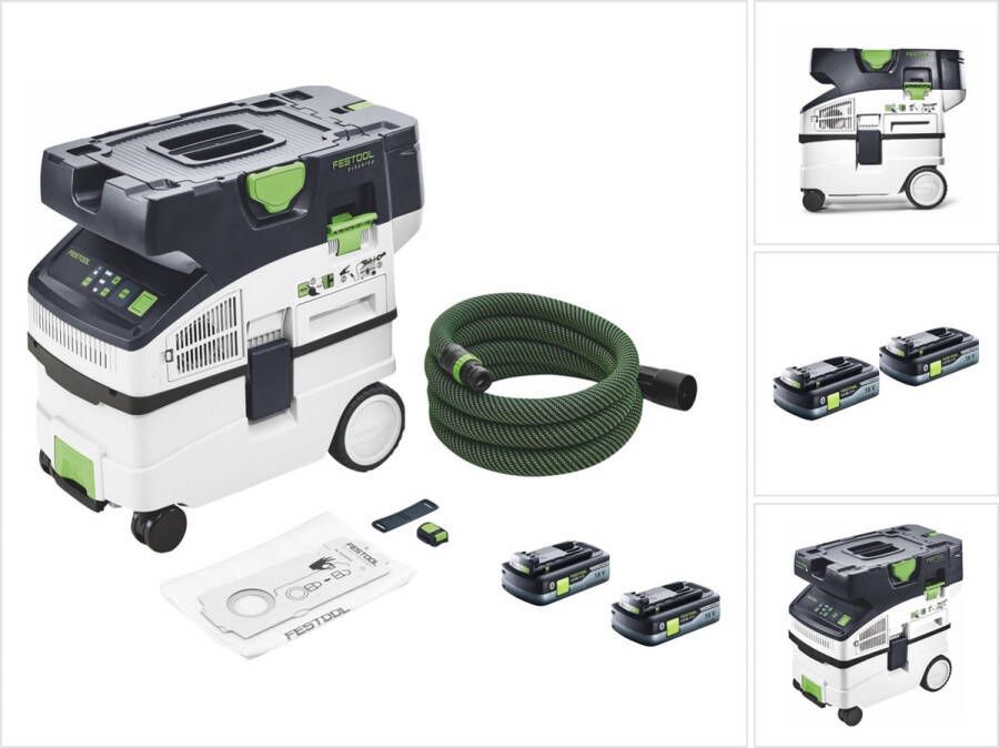 Festool CTLC MIDI snoerloze mobiele stofafzuiger 36 V ( 2x 18 V ) stofklasse L + 2x accu 4.0 Ah zonder lader