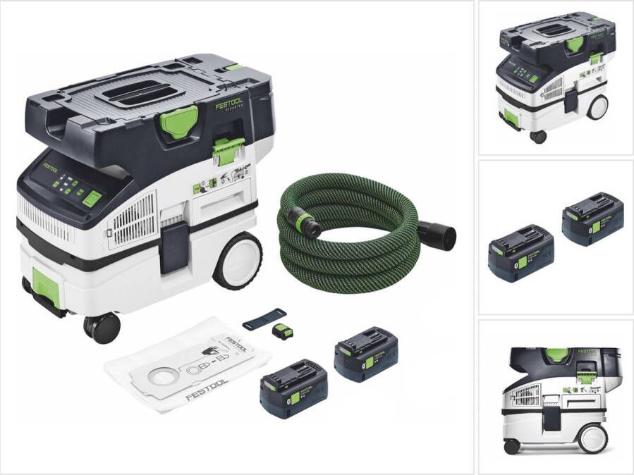 Festool CTLC MINI I-Basic accu mobiele stofafzuiger 36 V ( 2x 18 V ) stofklasse L + 2x accu 5 0 Ah zonder oplader