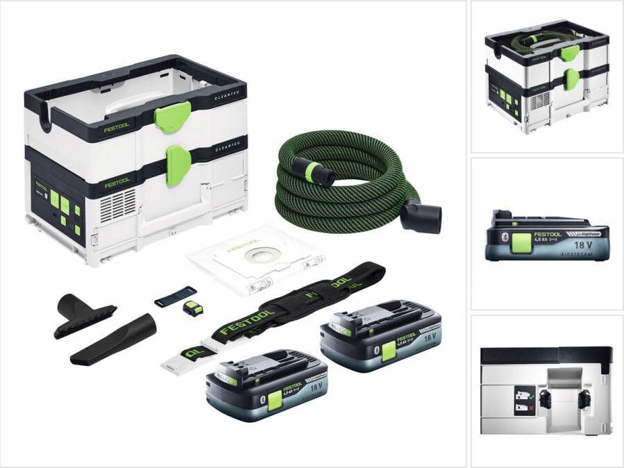Festool CTMC SYS snoerloze mobiele stofafzuiger 36 V ( 2x 18 V ) stofklasse M + 2x accu 4.0 Ah zonder lader