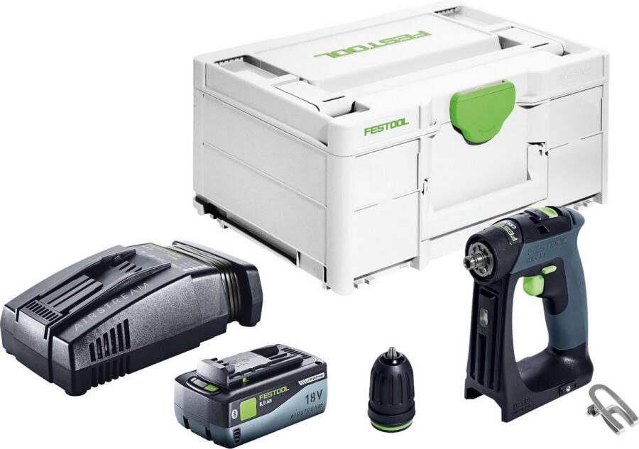 Festool CXS 18-Basic accuschroefboormachine 18 V 40 Nm borstelloos + 1x accu 8.0 Ah + snellader + systainer
