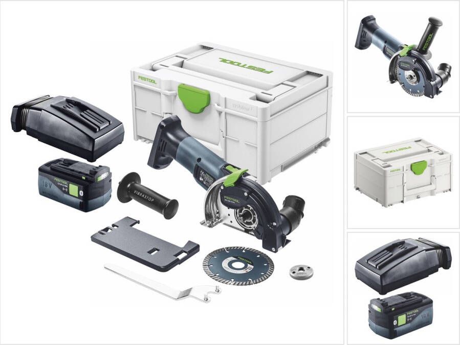 Festool DSC-AGC 18-125 FH EB-Basic accu-snijsysteem 18 V 125 mm borstelloos + 1x accu 5.0 Ah + lader + systainer